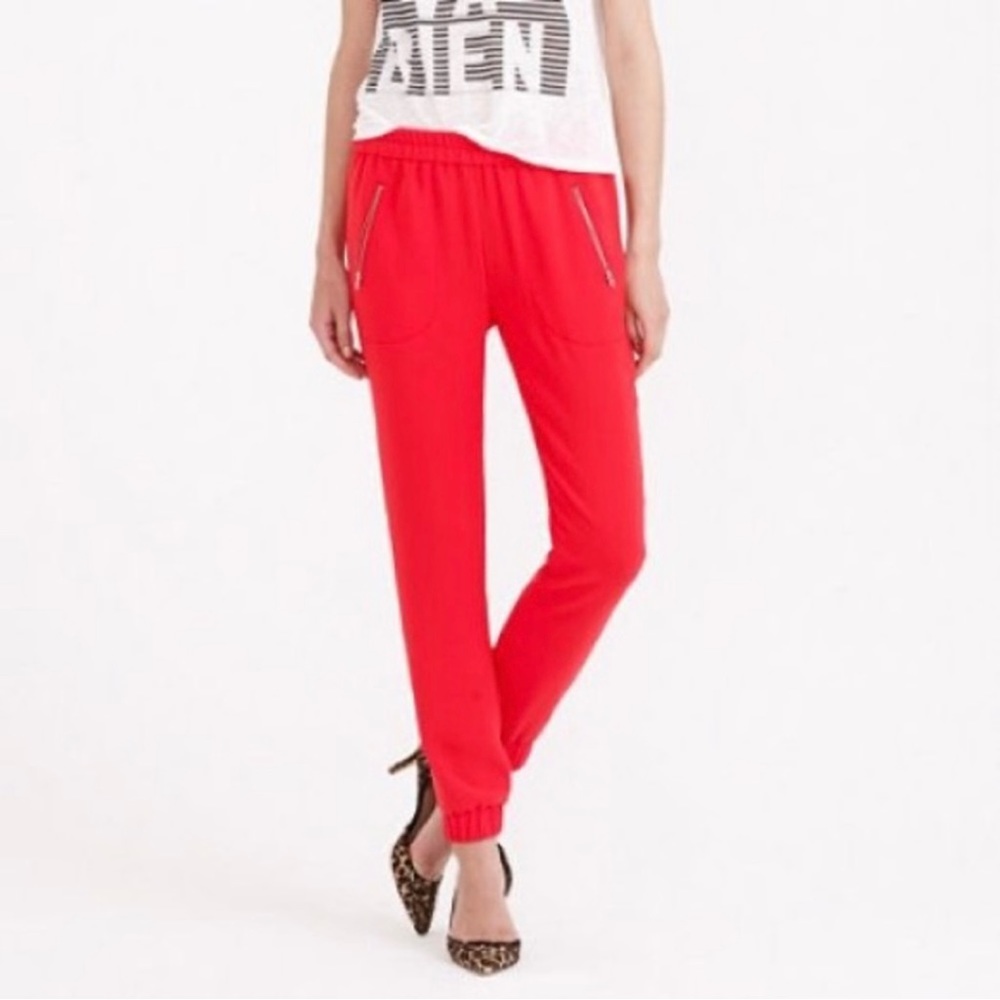 J. Crew Women's Crepe Cuffed Turner Pant In Red 8